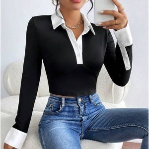 Contrast Collar
Half Button Tee
Black and White / XS(2)